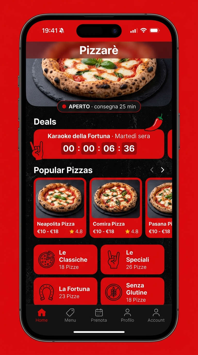 App mobile Pizzarè — progetto Logiqo