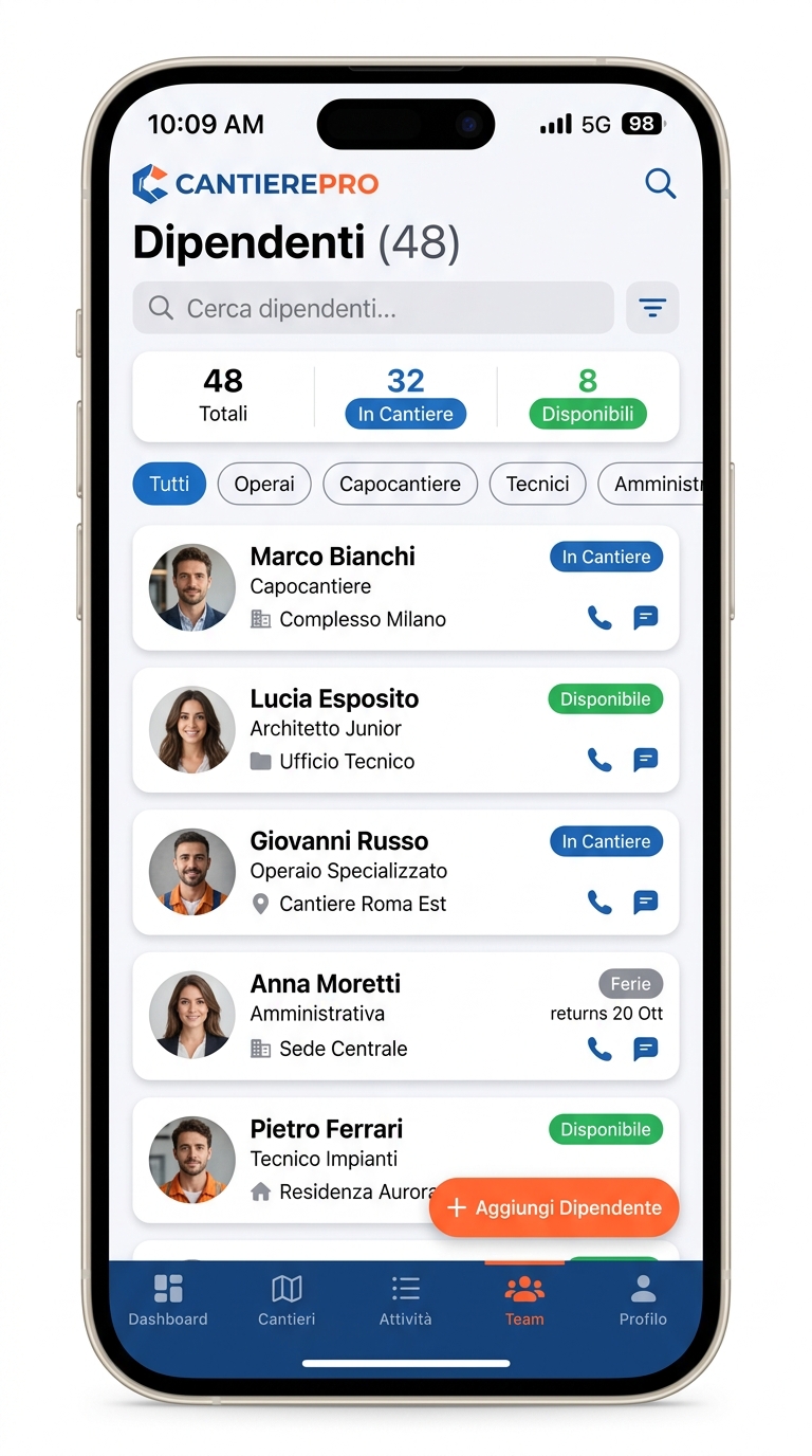 Gestione Team Mobile